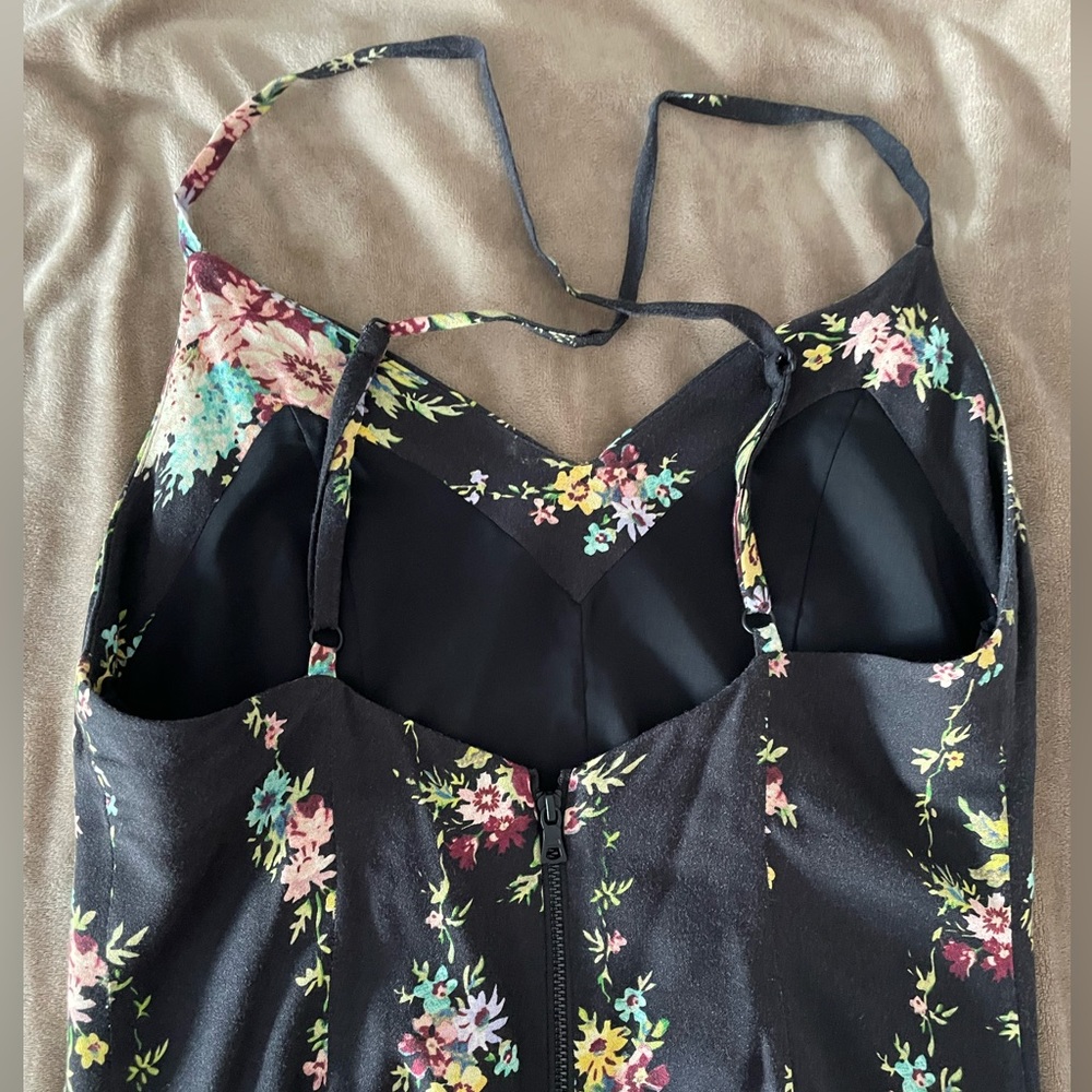 Alice and Olivia mini dress flowered black size 4 - Picture 2 of 4